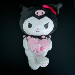 Kuromi Holding Heart Valentines Plush Toy Cinnamoroll 9.5 Inch New Sanrio Kawaii